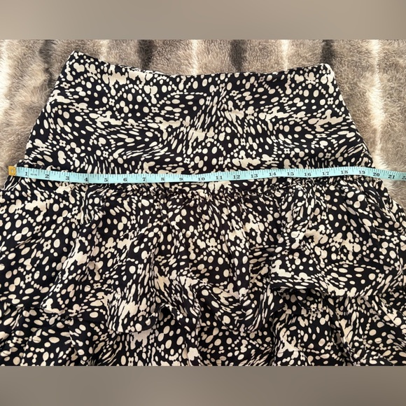 Anthropologie Maeve Tiered Mini Skirt New Size 10 Black White ANTHRO - Picture 11 of 12